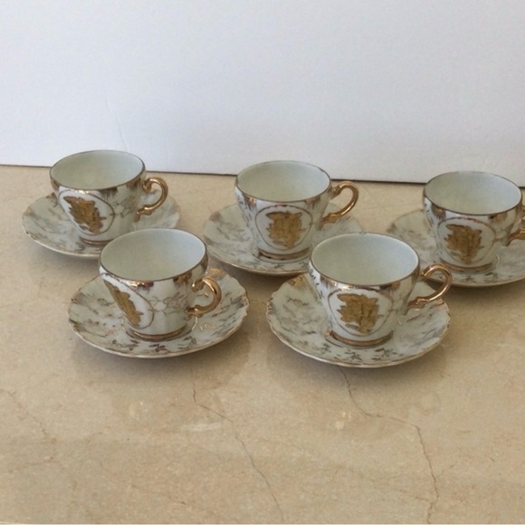Vintage Sterling China 5 Demitasse cups and saucers. - Picture 1 of 7